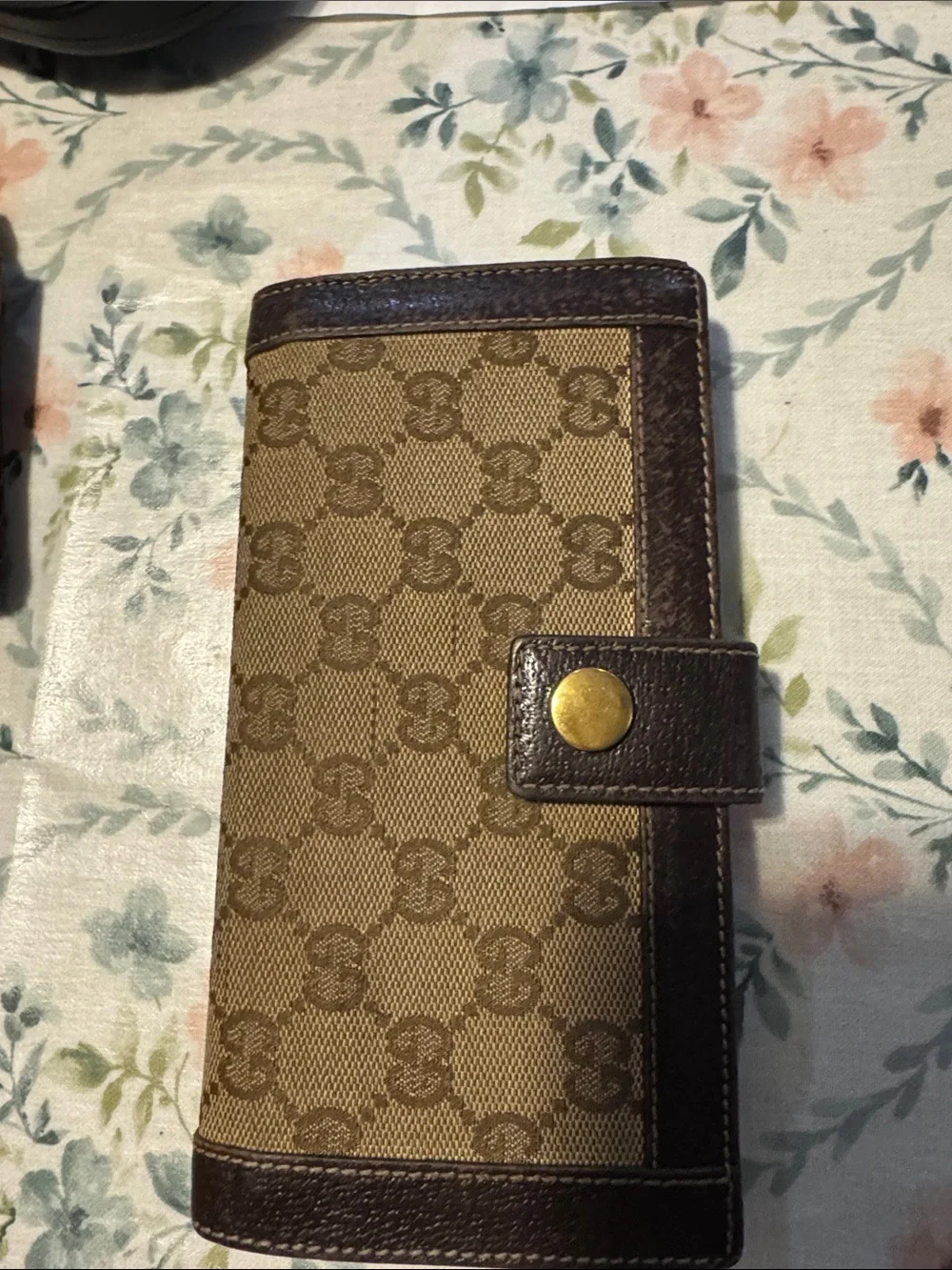 Gucci Brown/Tan GG Monogram Continental Wallet - Picture 3 of 4